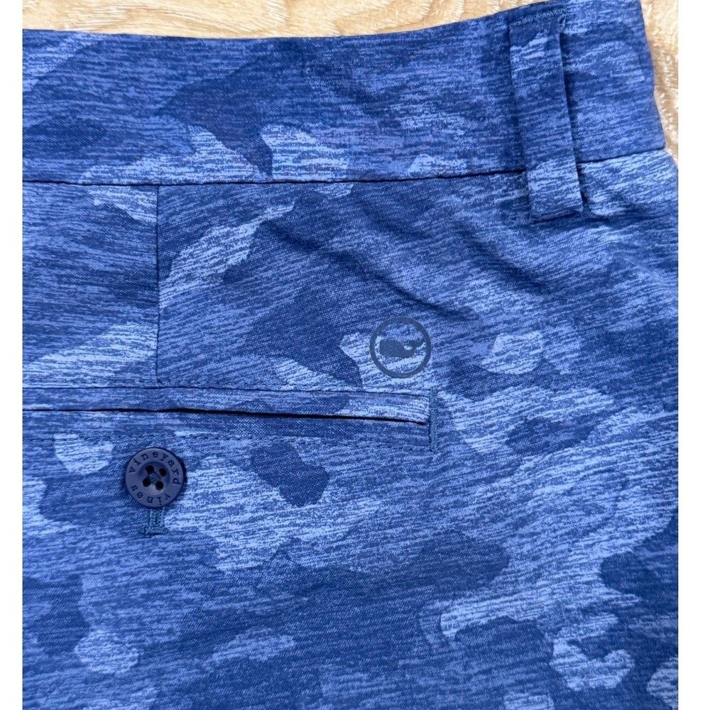Vineyard Vines Performance Golf Shorts Mens 40 Blue Camo Stretch Nylon Spandex - Picture 3 of 6